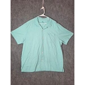 Tommy Bahama Mens XXL Silk Coolmax Short Sleeve Button Up‎ Shirt Seafoam Green